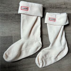 Hunter Cream Fleece Boot Socks